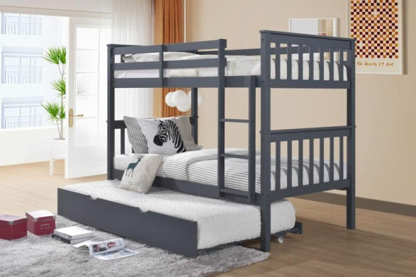 Heavy Duty Gunmetal Metal Bunk Bed Frame - Twin Over Twin