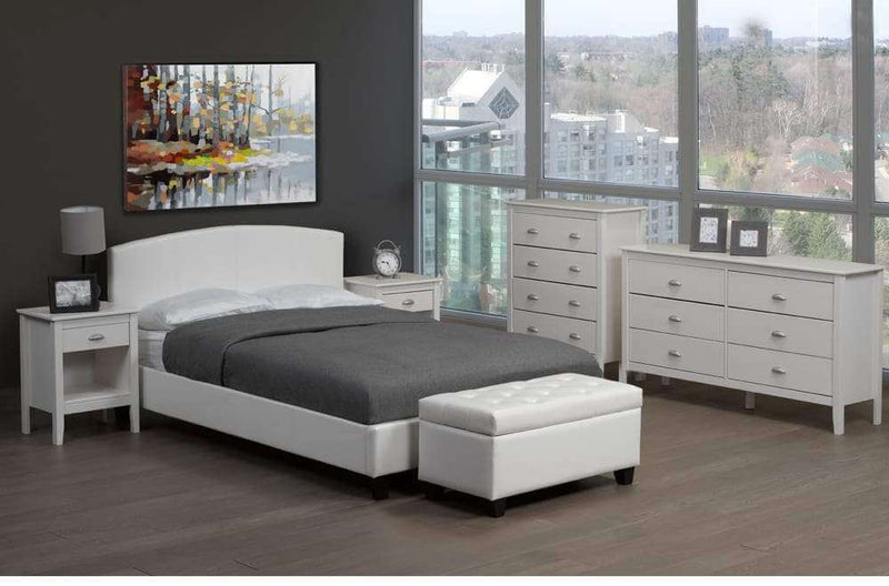 Leatherette Curved Panel Platform Bed