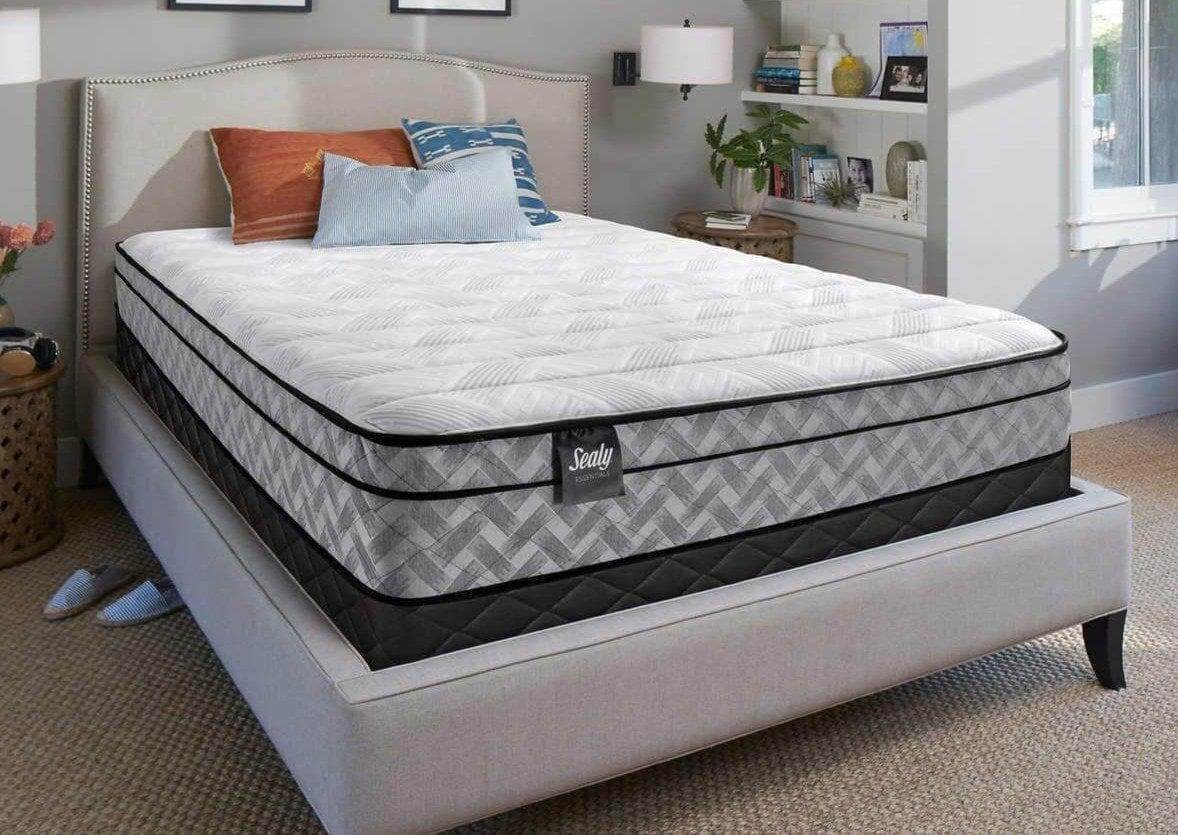 Twin Extra Long Sealy -Essentials - Crosswick 12" Firm Foam Eurotop - DirectBed | Mattress Stores Hamilton, Niagara Falls, St Catharines, Stoney Creek, Burlington, Oakville, Ancaster