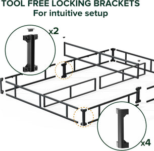 Zinus King Size Box Spring – 5 Inch Low Profile Metal Smart Box Spring, Mattress Foundation, Strong Metal Frame, Tool-Free Locking Brackets for Easy Assembly, 5 Year Warranty, King Size, White