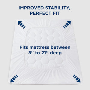 Bedsure Rv Short Queen Mattress Topper Deep Pocket Pillow Top Mattress Pad Bedding Quilted Fitted Mattress Cover Stretches up to 21 Inches Deep (60x75 Inches, White)