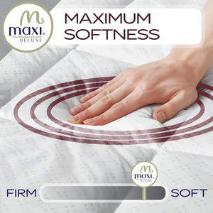 MAXI Short Queen Mattress Pad - Luxurious Cotton Sateen Mattress Protector - Soft, Comfortable, and Breatheable Mattress Cover - Mattress Pad Protects Mattress from Dust, Dirt, Spills, and Stains