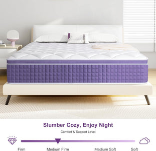 Queen Mattress, 12 Inch Spring Mattress with Pocket Coil and Memorys Foam,Innerspring Queen Size Mattress