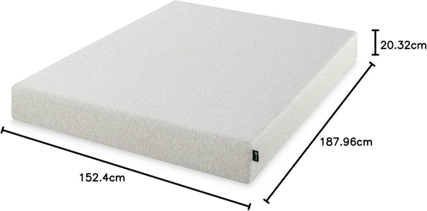 ZINUS 8 Inch Ultima Memory Foam Mattress / Short Queen Size for RVs, Campers & Trailers / Mattress-in-a-Box White