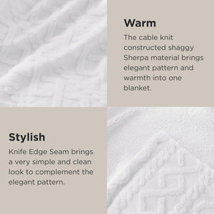 Bedsure Sherpa Queen Size Blanket for Bed - Fuzzy Soft Cozy Blanket Queen Size, Fleece Thick Warm Blanket for Winter, White Fall Blanket, 90x90 Inches