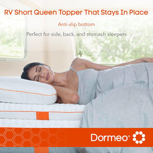 Dormeo RV Short Queen Mattress Topper - Octaspring Technology Mattress Topper - RV Queen Mattress Bed Toppers, Cooling Mattress Topper - 3 inch Mattress Topper RV Queen Short - RV Mattress Toppers