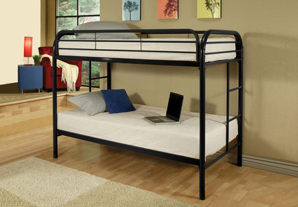 Black Metal Bunk Bed Twin over Twin Steel Bunk