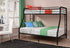 Black Metal Twin over Double Full Bunk Bed with stairs