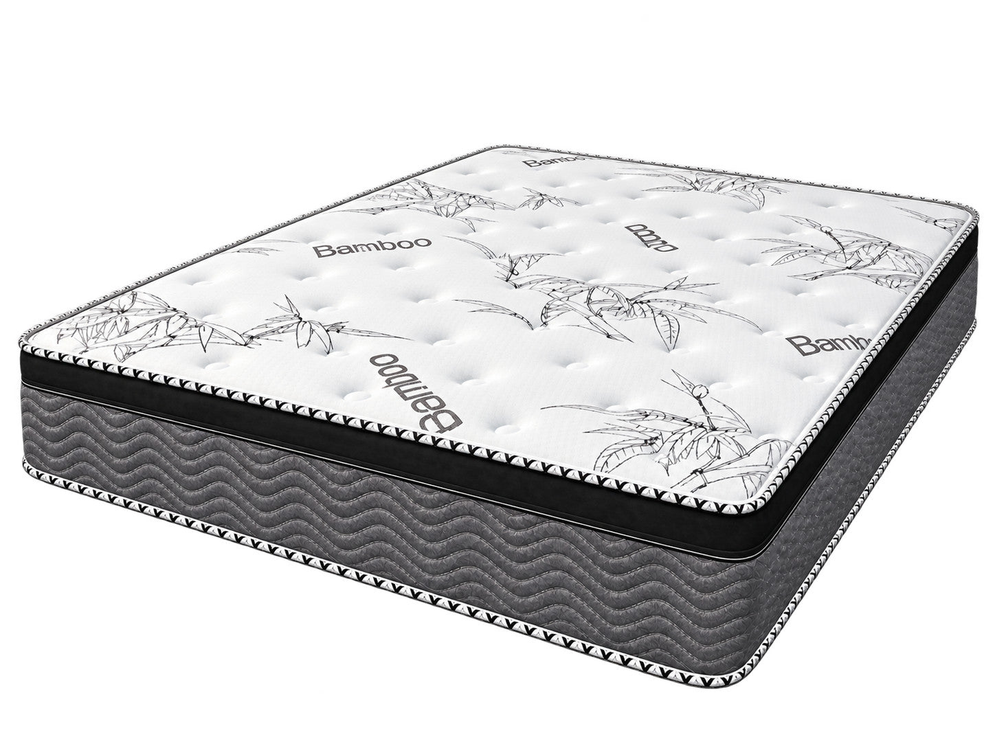 California King Spinal Rest 11" Medium Euro top Hybrid / Pocket Coil mattress on a white background