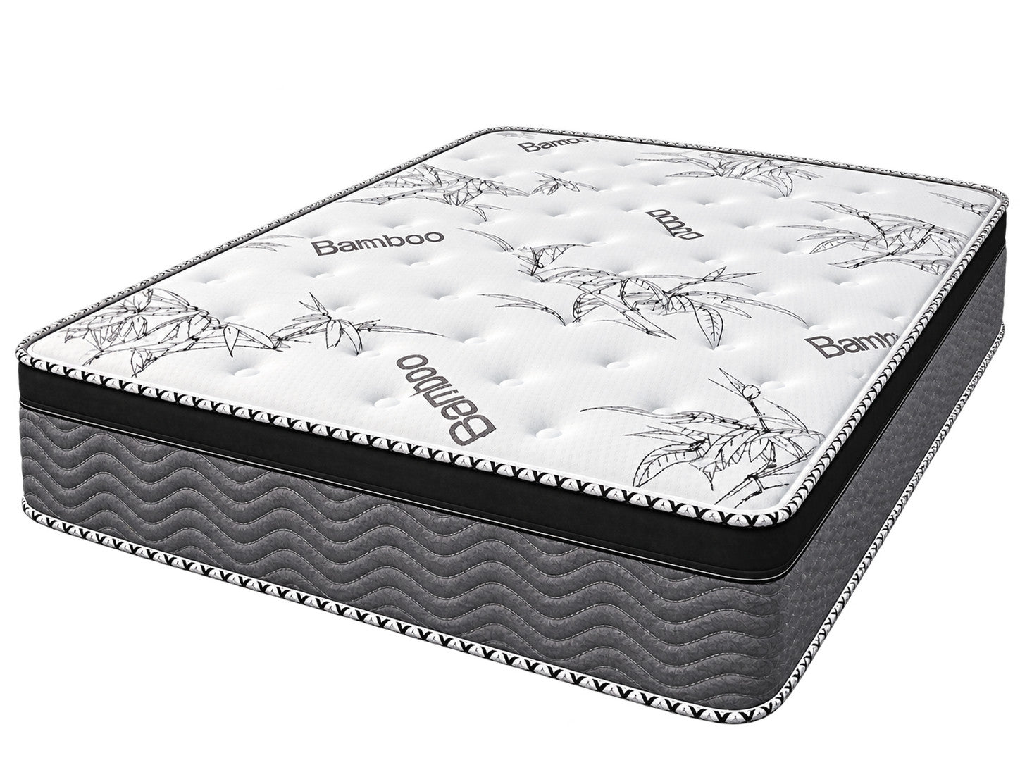 Double Spinal Rest 11" Medium Euro top Hybrid / Pocket Coil mattress on a white background
