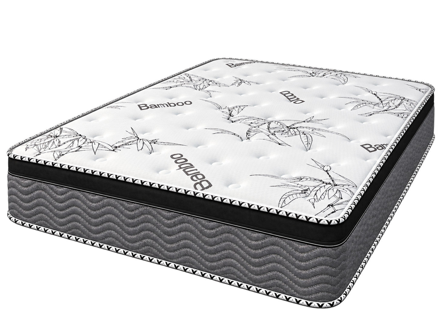 Olympic Queen Spinal Rest 11" Medium Euro top Hybrid / Pocket Coil mattress on a white background