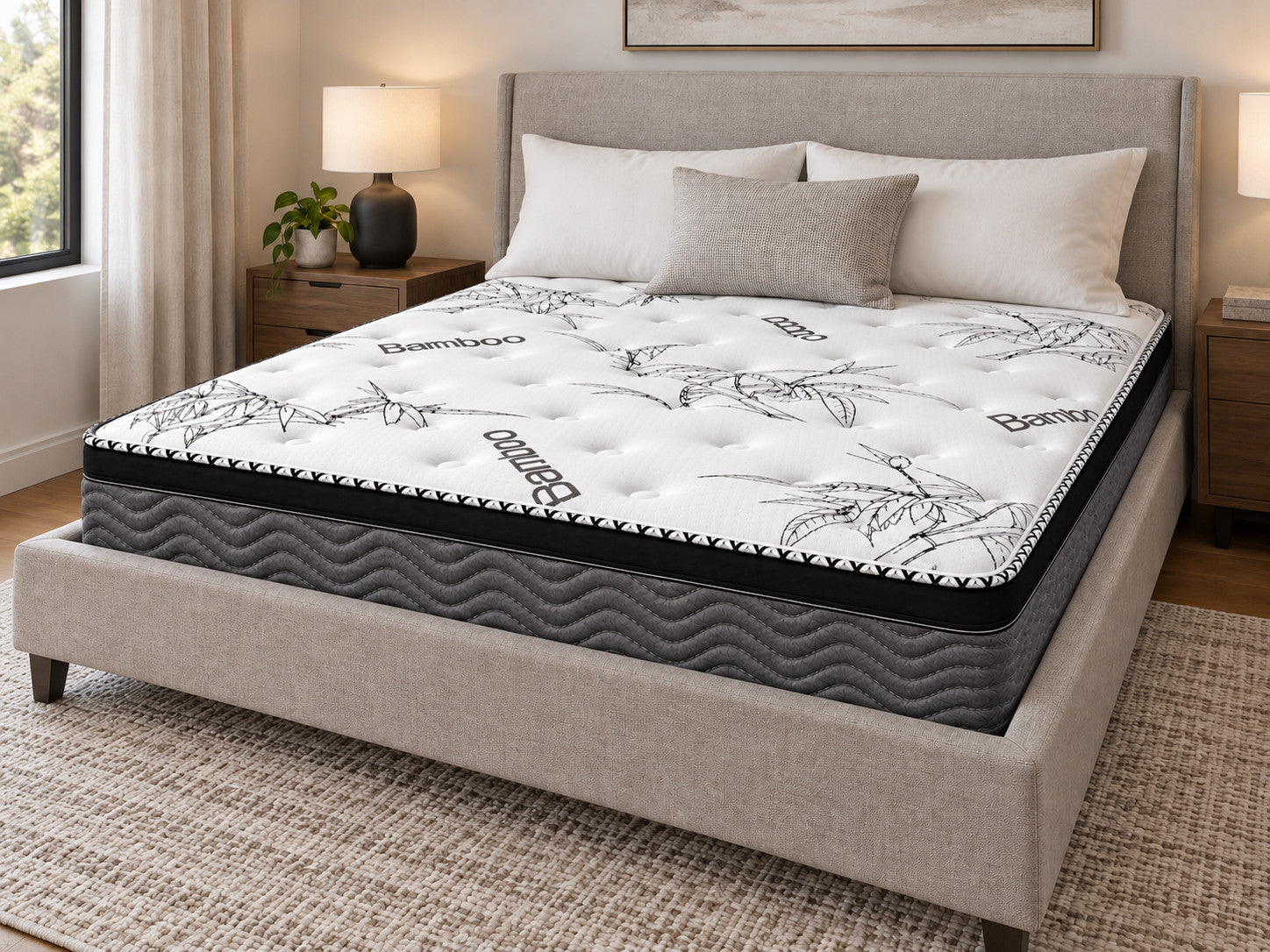 RV Short Queen Spinal Rest 11" Medium Euro top mattress in a bedroom