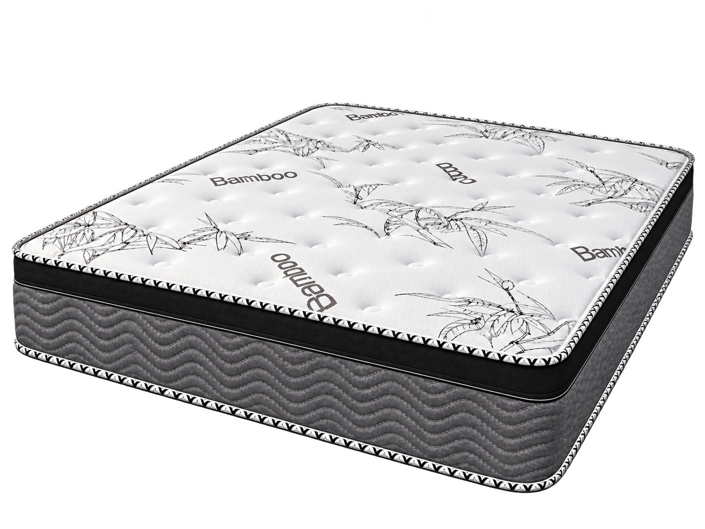 RV Short Queen Spinal Rest 11" Medium Euro top Hybrid / Pocket Coil mattress on a white background