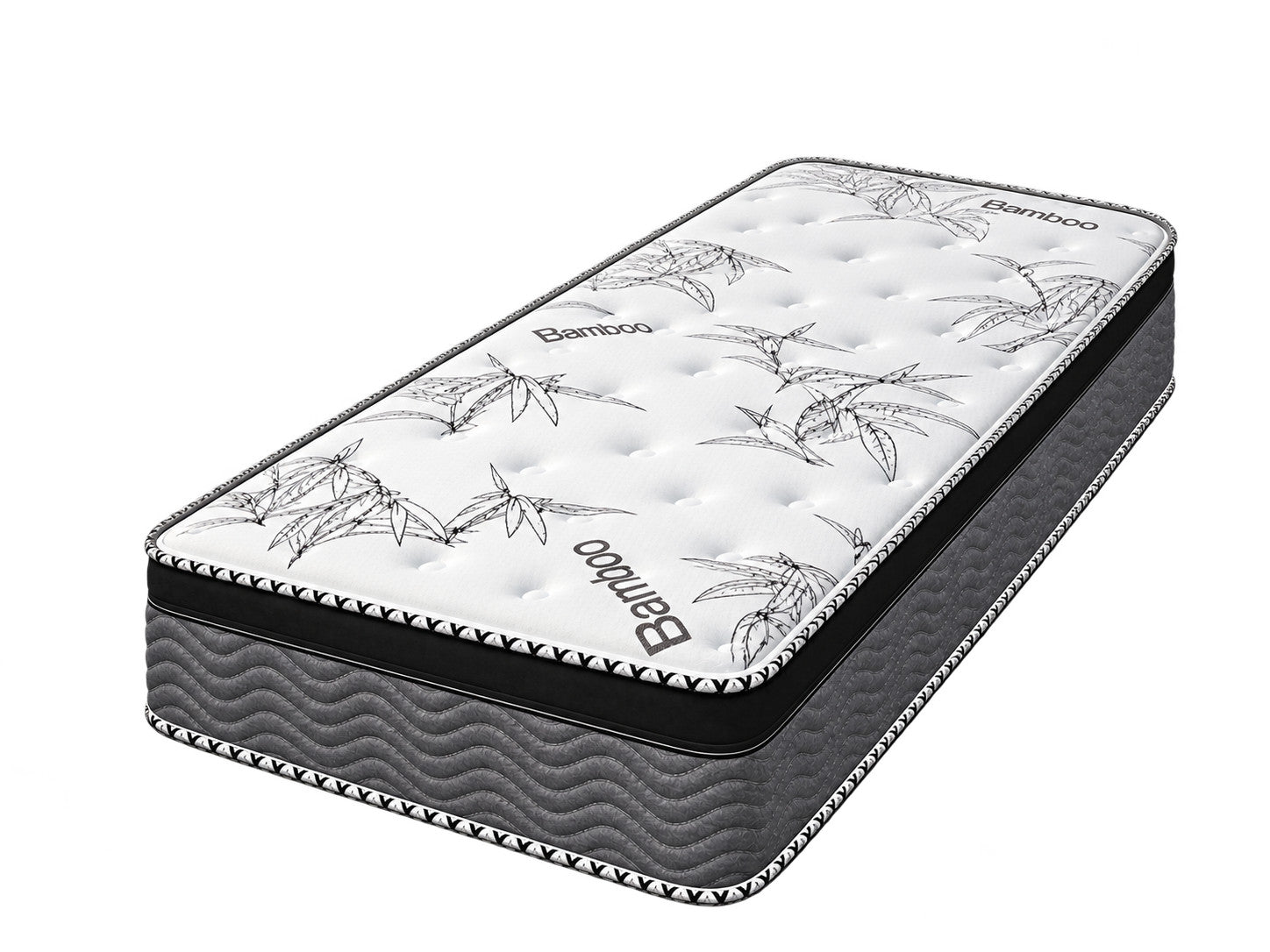 Twin Spinal Rest 11" Medium Euro top Hybrid / Pocket Coil mattress on a white background