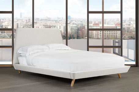 Linen-Style Fabric Platform Bed and Headboard - DirectBed