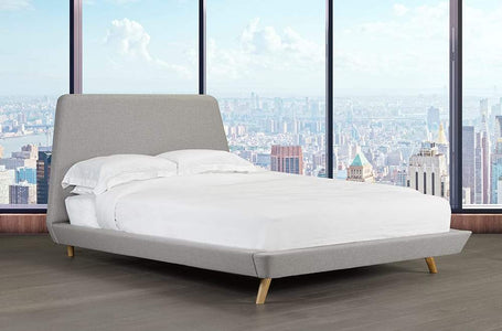 Linen-Style Fabric Platform Bed and Headboard - DirectBed