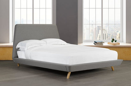 Linen-Style Fabric Platform Bed and Headboard - DirectBed