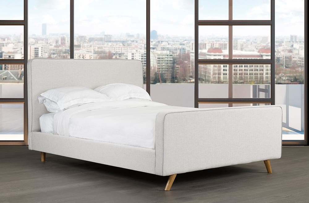Velvet Fabric Platform Bed and Headboard - DirectBed