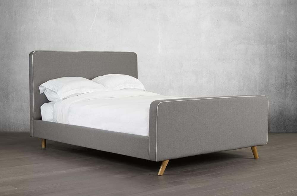 Velvet Fabric Platform Bed and Headboard - DirectBed