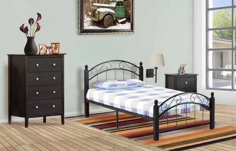 T-2320 Wooden Post Bed Twin / Espresso - DirectBed
