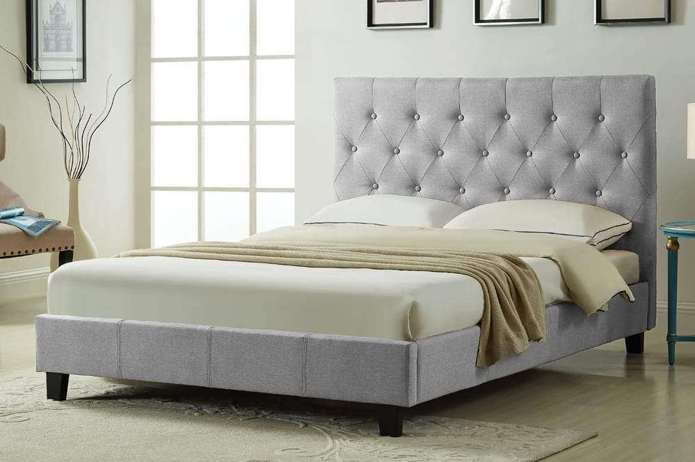 Wood Linen-Style Fabric Platform Bed - DirectBed