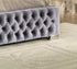 Grey Velvet Fabric Nailhead Bed King Bed - DirectBed