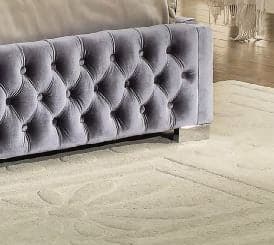 Grey Velvet Fabric Nailhead Bed King Bed - DirectBed