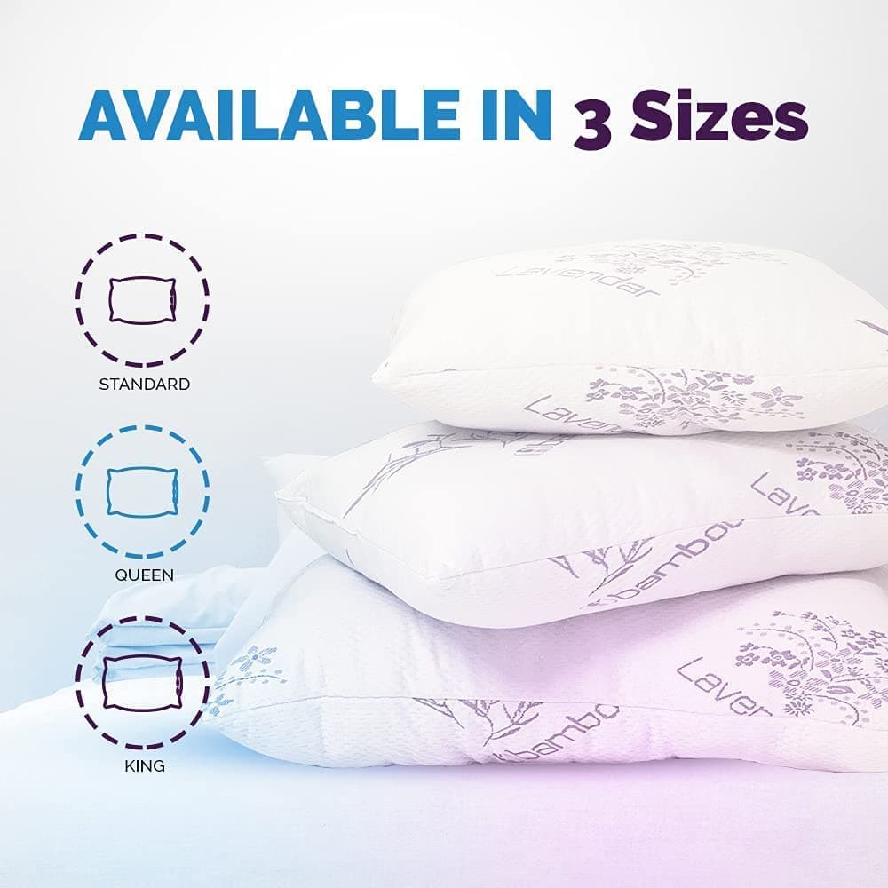 King, Queen or Standard Bamboo Pillow Lavender Infused, Cooling Pillow Soft Pillow for Restful Sleep. Back or Side Sleeper, Premium Pillow. - DirectBed | Mattress Stores Hamilton, Niagara Falls, St Catharines, Stoney Creek, Burlington, Oakville, Ancaster