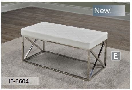 White PU Chrome Bench Cushion - DirectBed