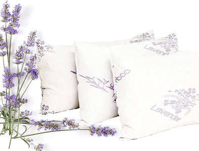 King, Queen or Standard Bamboo Pillow Lavender Infused, Cooling Pillow Soft Pillow for Restful Sleep. Back or Side Sleeper, Premium Pillow. - DirectBed | Mattress Stores Hamilton, Niagara Falls, St Catharines, Stoney Creek, Burlington, Oakville, Ancaster
