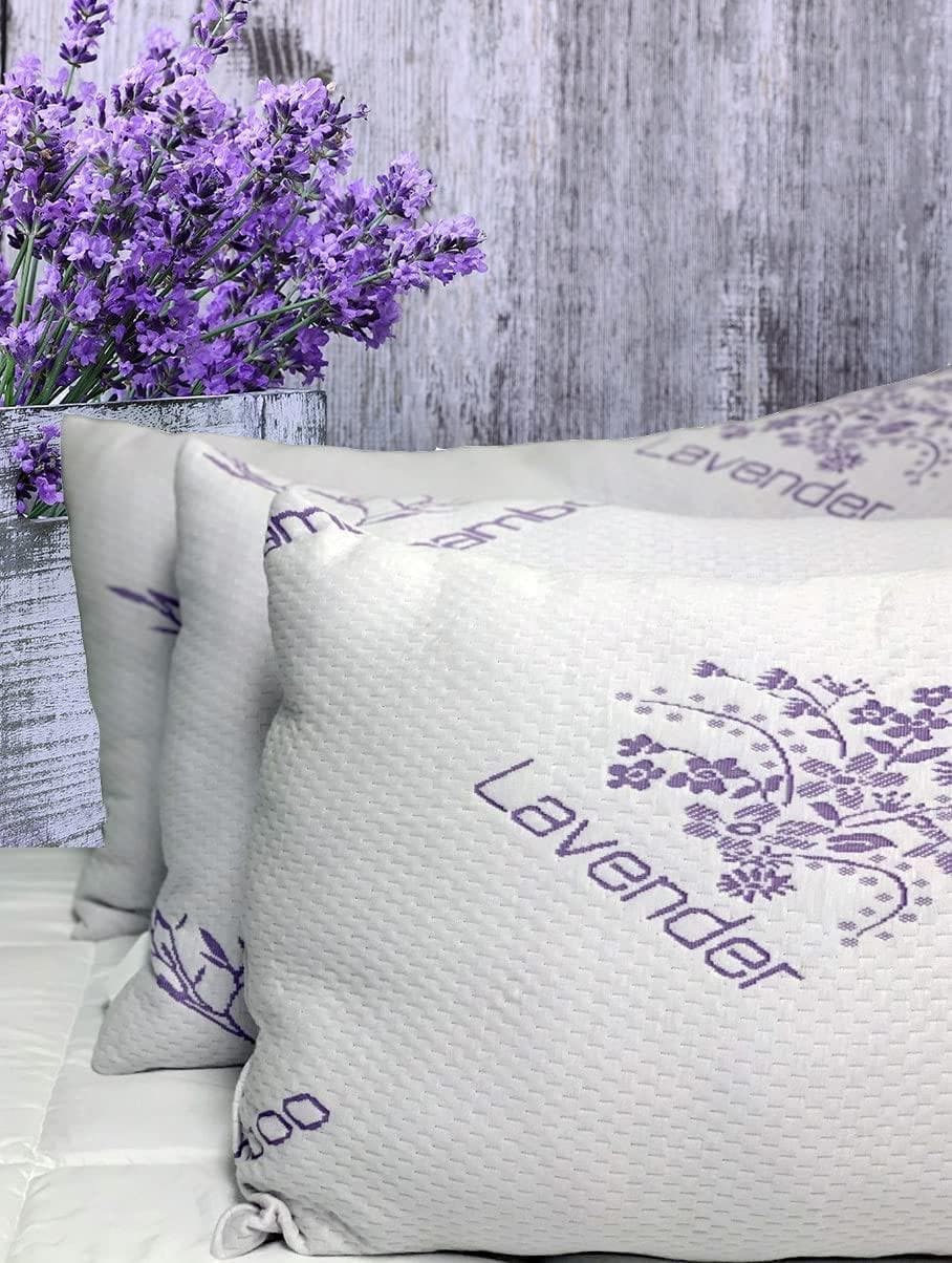 King, Queen or Standard Bamboo Pillow Lavender Infused, Cooling Pillow Soft Pillow for Restful Sleep. Back or Side Sleeper, Premium Pillow. - DirectBed | Mattress Stores Hamilton, Niagara Falls, St Catharines, Stoney Creek, Burlington, Oakville, Ancaster