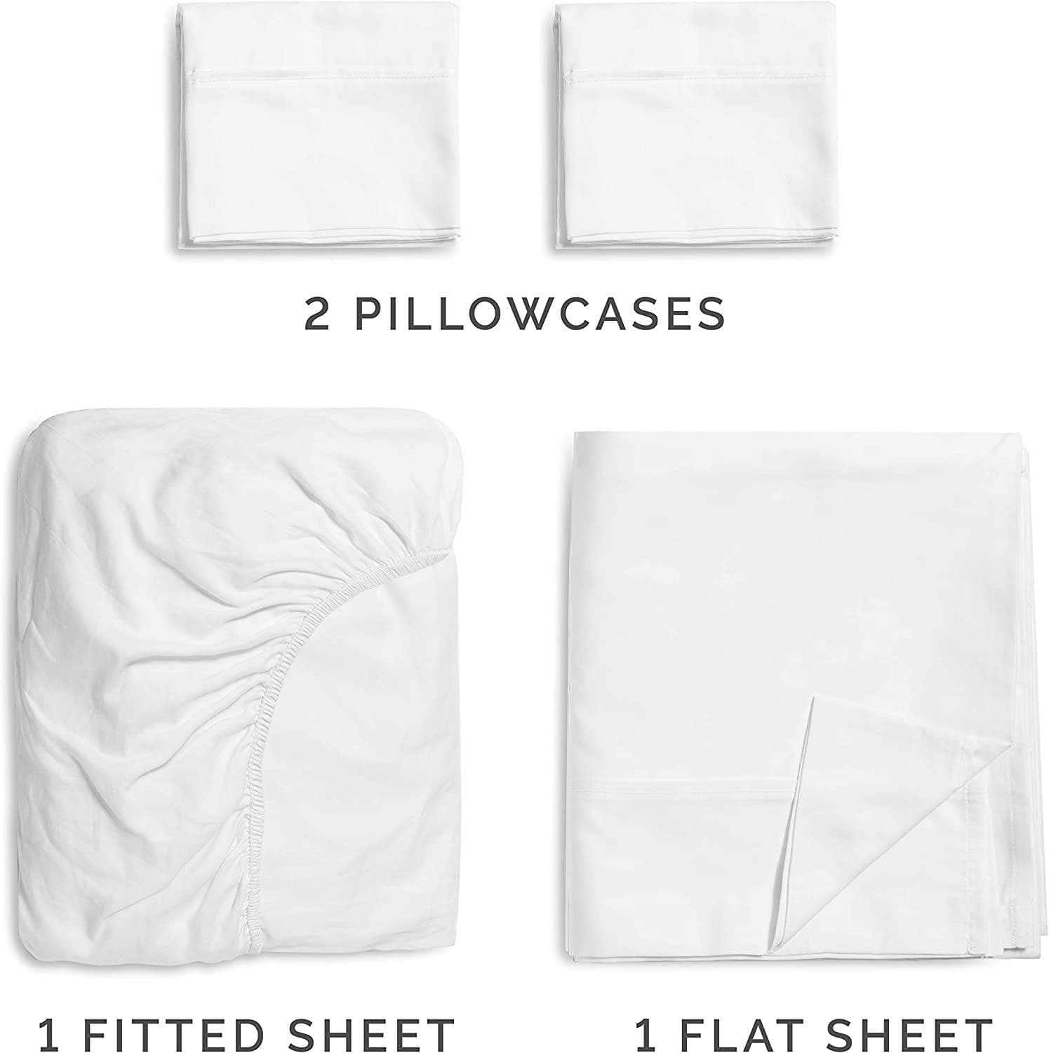 Bamboo Sheets - Cooling and Breathable Sheets Bamboo Blend Sheet Set for Hot Sleepers to Stay Cool (Twin, Double, Queen, King White) - DirectBed | Mattress Stores Hamilton, Niagara Falls, St Catharines, Stoney Creek, Burlington, Oakville, Ancaster