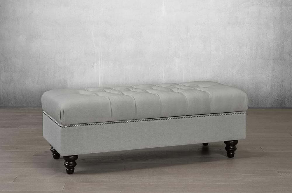 Button Tufted Storage Bench - DirectBed