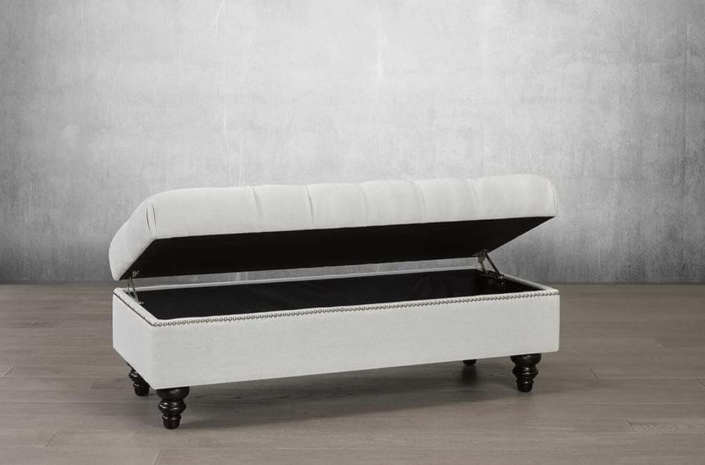 Button Tufted Storage Bench - DirectBed