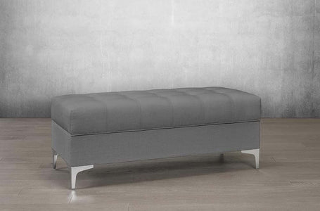 Velvet Storage Bench with Chrome Legs - DirectBed