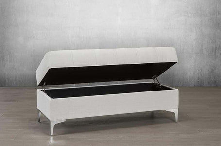 Velvet Storage Bench with Chrome Legs - DirectBed