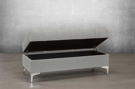 Velvet Storage Bench with Chrome Legs - DirectBed