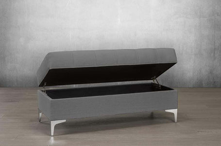 Velvet Storage Bench with Chrome Legs - DirectBed