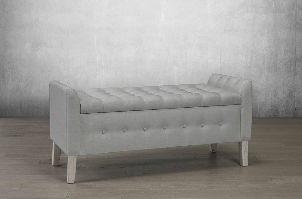 Linen Style Fabrics Storage Bench - DirectBed