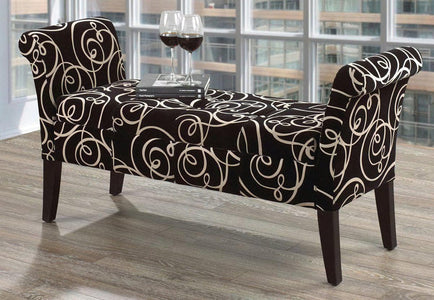 French Fabric Swirl Bench 54”L 20”W 27”H - DirectBed