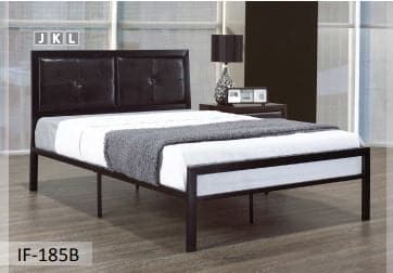 Black Metal Bed with Headboard - DirectBed