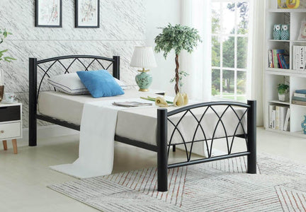 Black Metal Mattress Support Bed Single Bed - DirectBed
