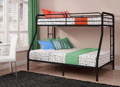 Black Metal Twin Full Bunk Bed Twin/Full Bunk Bed - DirectBed