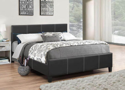 Black Pu Bed With Mattress Support Single Bed - DirectBed