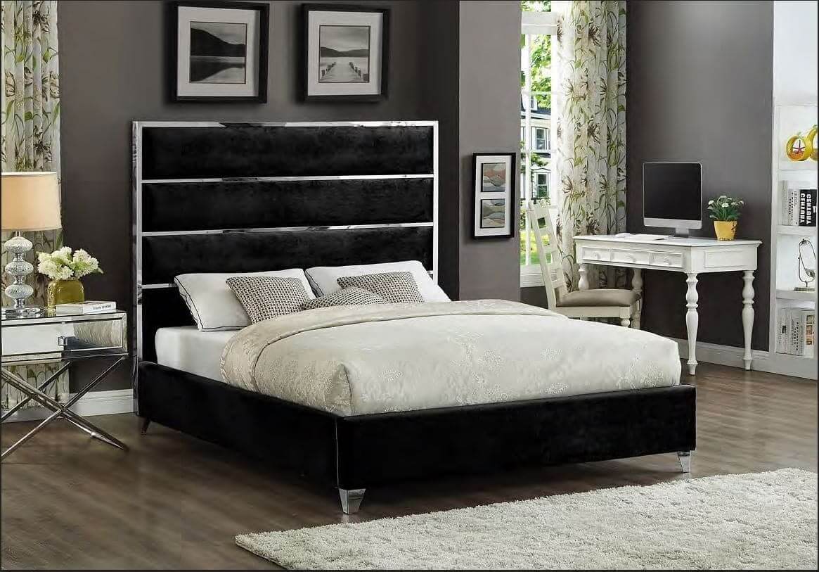 Black Velvet Bed - DirectBed