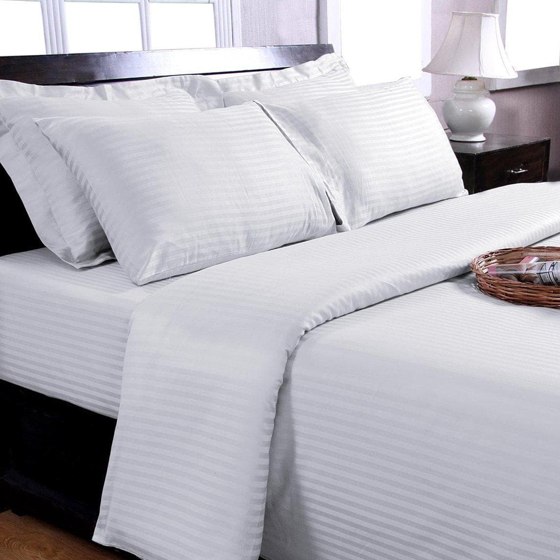 SilverClear 250TC Dobby Stripe Duvet Cover Duvet Cover - DirectBed