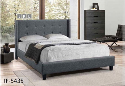 Dark Grey Fabric Bed With Nailhead - DirectBed