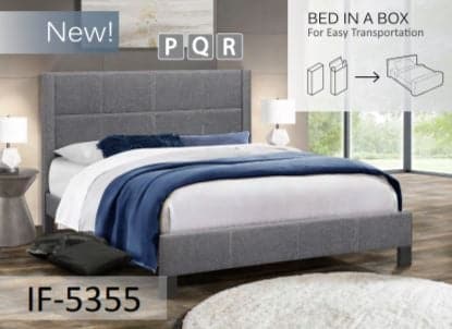 Dark Grey Fabric Bed with Contrast - DirectBed