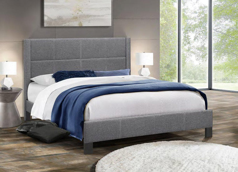 Dark Grey Fabric Bed with Contrast