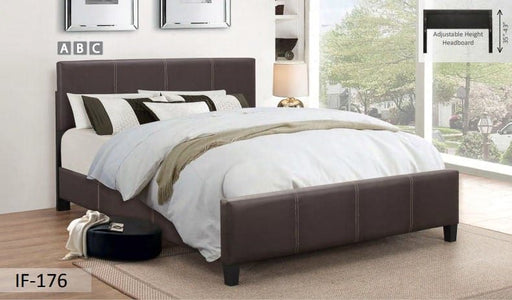 Espresso PU Bed With Contrast Stitching - DirectBed